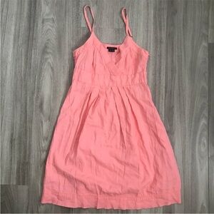 THEORY WOMENS DRESS LJNEN PINK V NECK MIDI 0